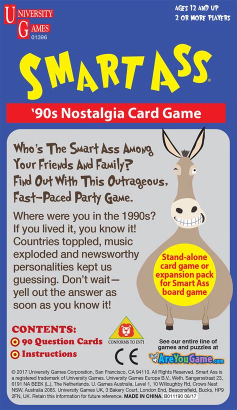 how to play smart ass card game|University Games, Smart Ass Trivia The Ultimate Who,.